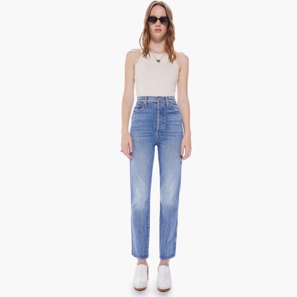 MOTHER Superior Denim In Tippy Top Frisky Flood in Crashing Size 29